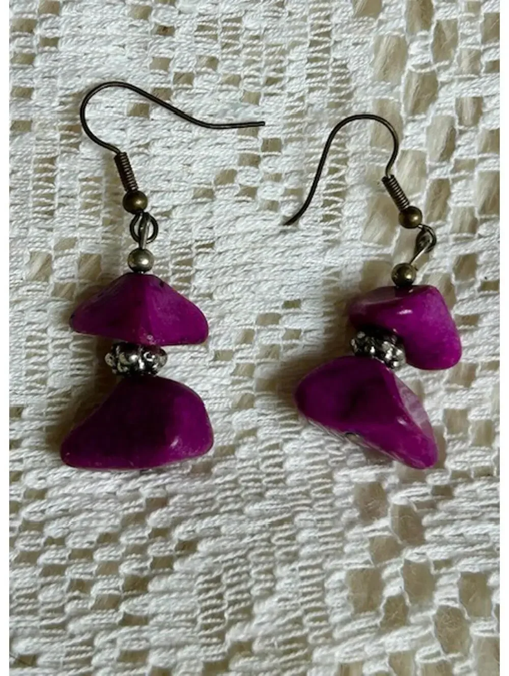 Purple Stone Dangle Earrings